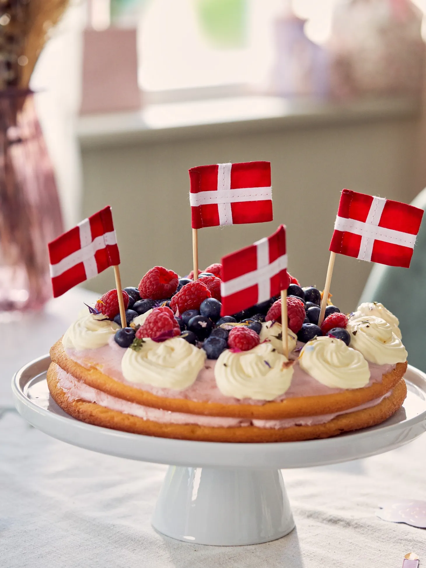 Dannebrogsflag Til Kage 4-pak