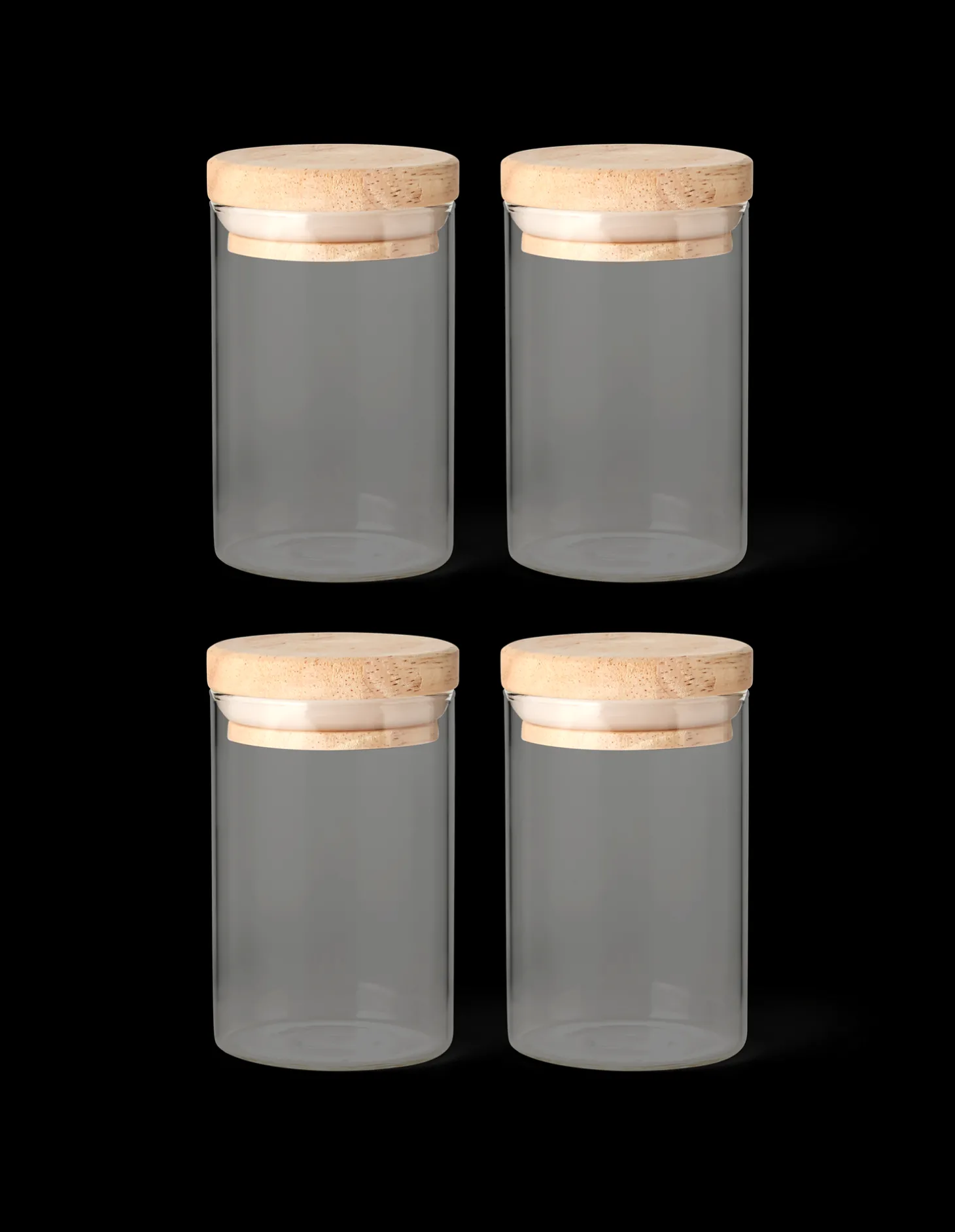 Opbevaringsglas Med Låg 4-pak